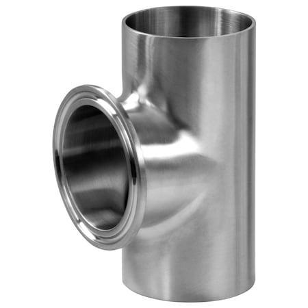Steel & Obrien 1-1/2" Weld End Tee w/Short Outlet Clamp - 316SS Polished 7WWMS-1.5-7-316
